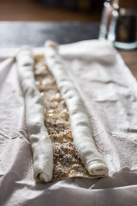 Prussiens mit Quitten und Haselnüssen Rezept