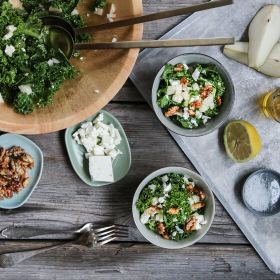Federkohl Salat mit Birnen