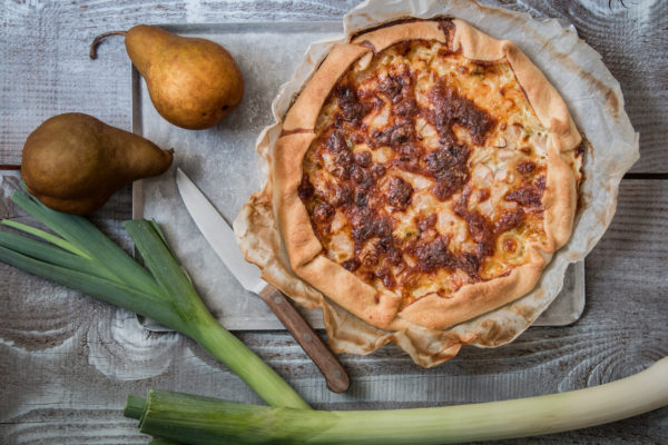 Quiche mit Birnen und Lauch Rezept Quiche mit Birnen und Lauch Rezept