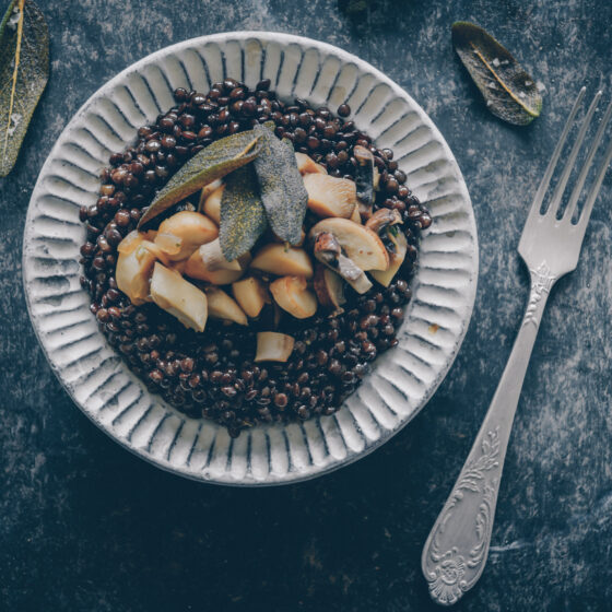Linsen Rezept mit Salbei und Pilzen