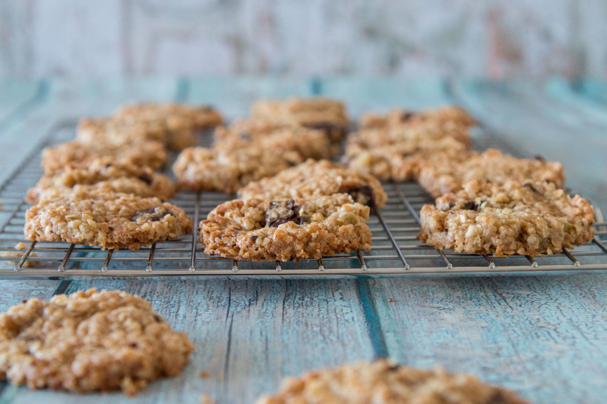 Erdnussbutter Rhabarber Cookies mit Schokolade - LouMalou.ch