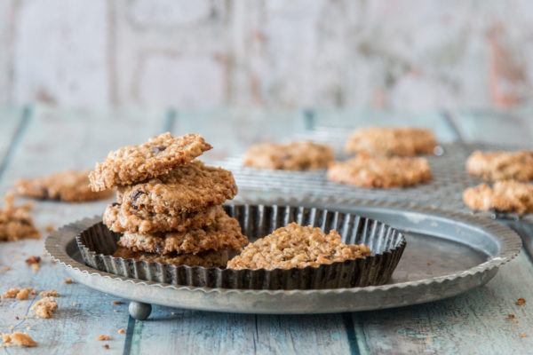 Erdnussbutter Cookies mit Rhabarber