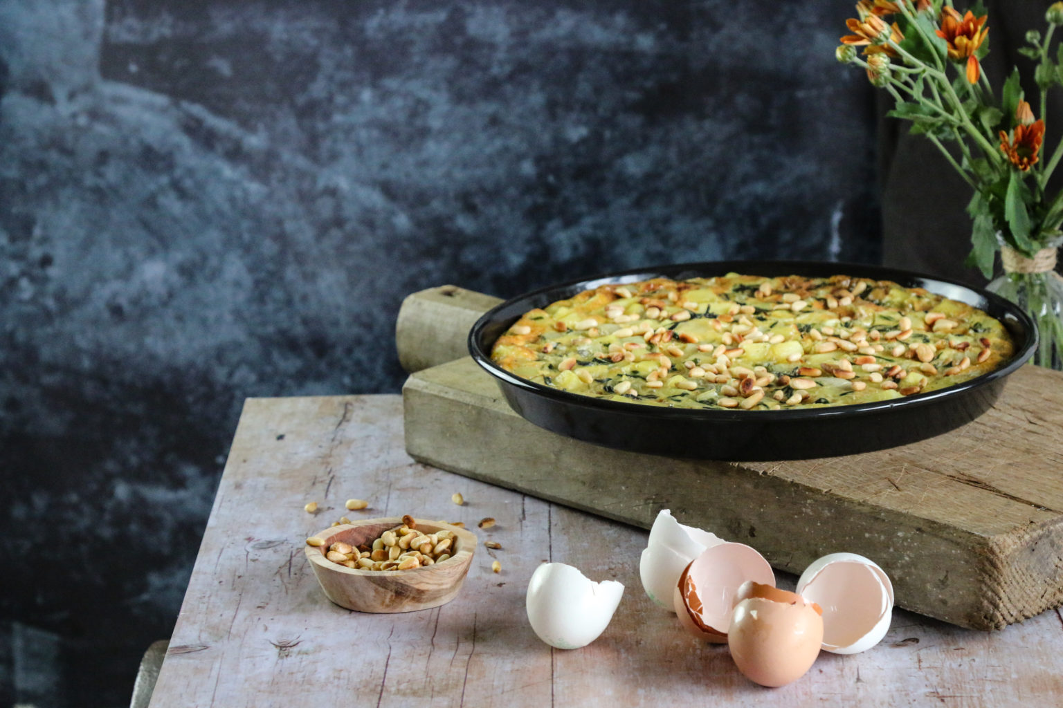 Einfache Frittata mit Krautstiel und Feta - LouMalou.ch