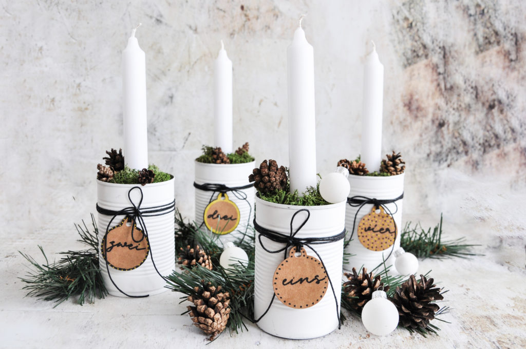 DIY Adventskranz aus Konservendosen Upcycling // LouMalou.ch