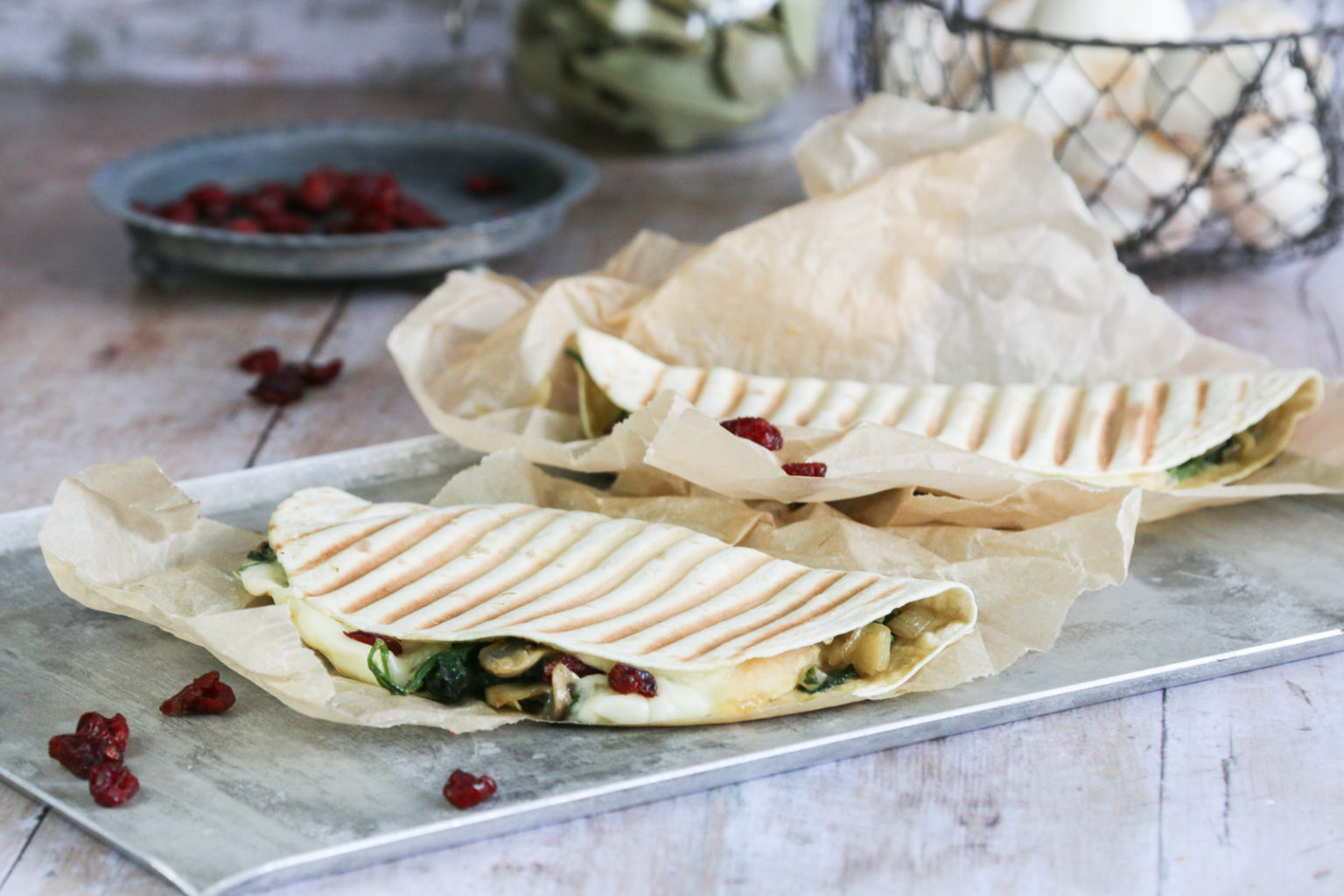 Quesadillas mit Spinat und Champignons - LouMalou.ch