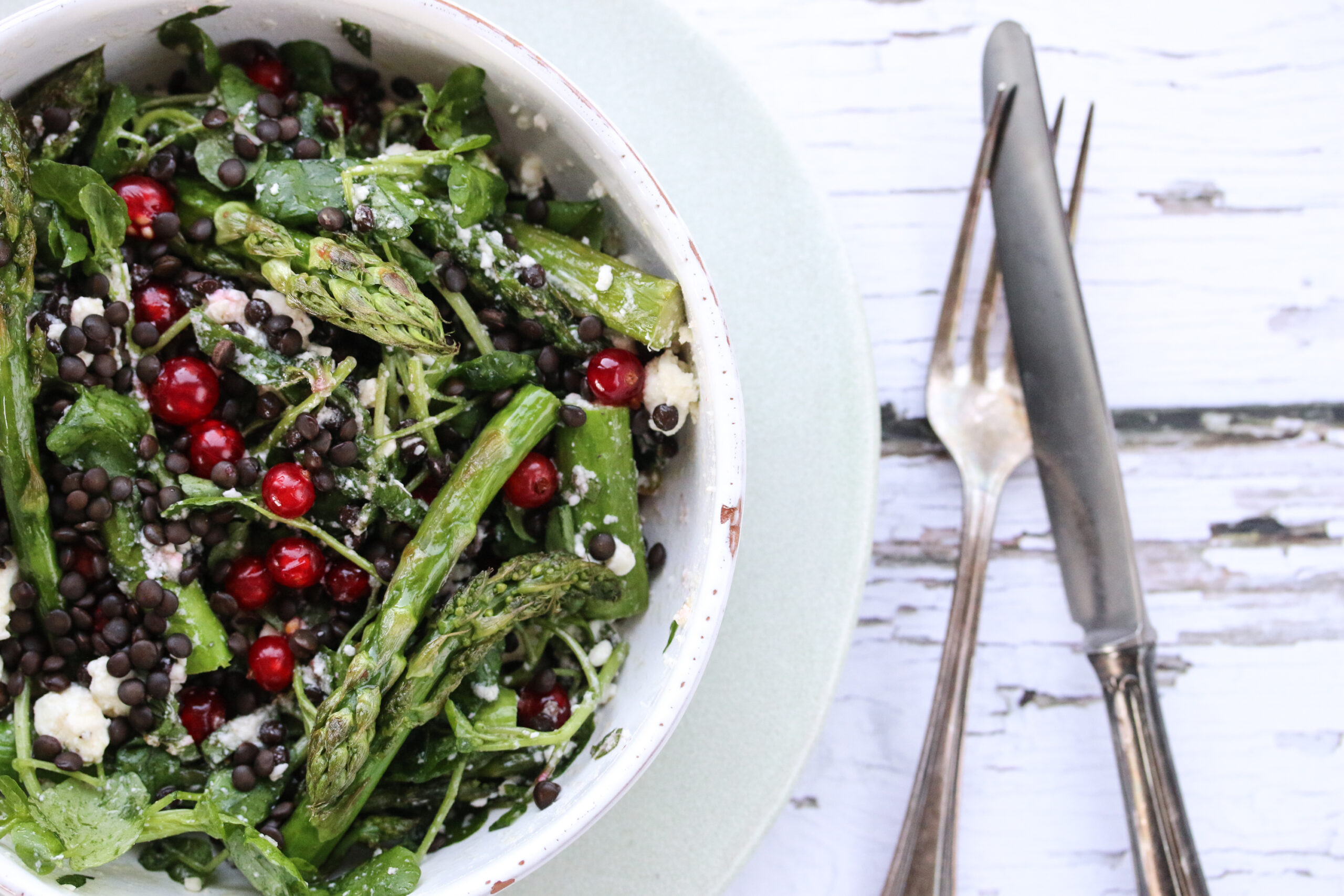 Linsensalat mit Spargeln und Johannisbeeren-2-13