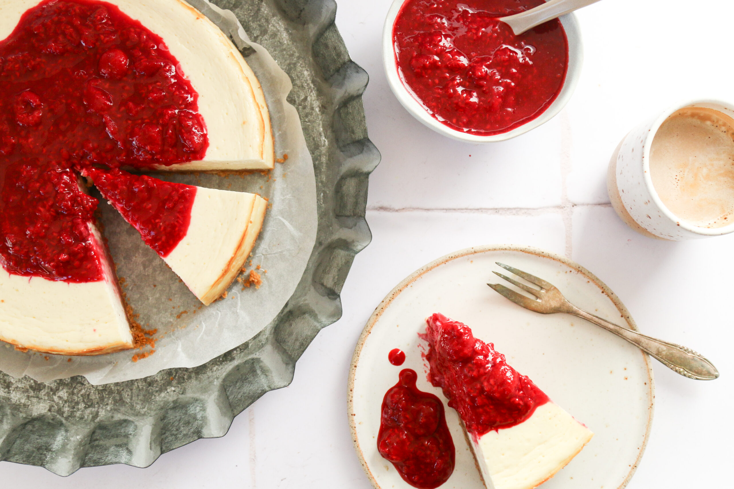Cheesecake mit Himbeerkompott - Loumalou