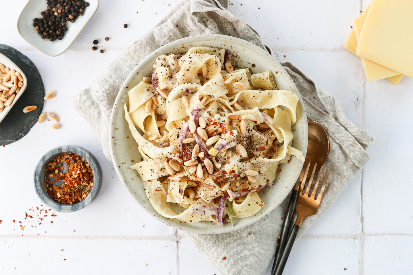 Raclette Pasta: Pappardelle mit Fenchel und Äpfeln / LouMalou.ch