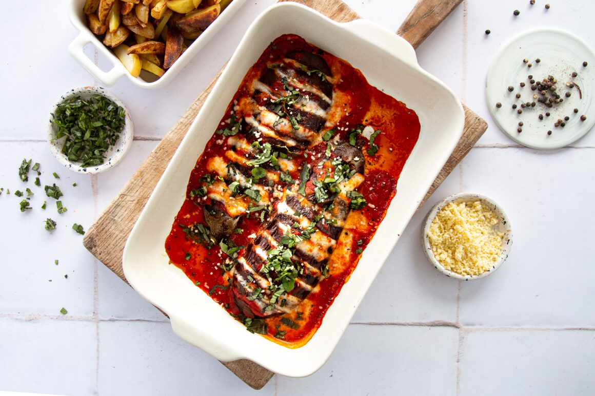 Auberginen Hasselback - Auberginen aus dem Ofen - Auberginen Rezept